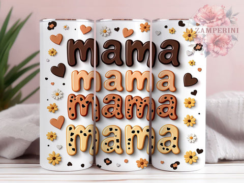 Trendy Boho Mama 20oz Tumbler, Floral Design, 20oz Sublimation, Trendy Drinkware, Chic Mama Gift, Inflated Tumbler Wrap, Unique Floral Tumbler Sublimation Li Zamperini 