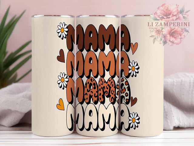 Trendy Boho Mama 20oz Tumbler, Floral Design, 20oz Sublimation, Trendy Drinkware, Chic Mama Gift, Inflated Tumbler Wrap, Unique Floral Tumbler Sublimation Li Zamperini 