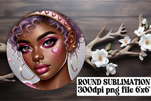 Trendy circle designs, great for keychain sublimation projects! , Love Girl Sublimation afrosvg 