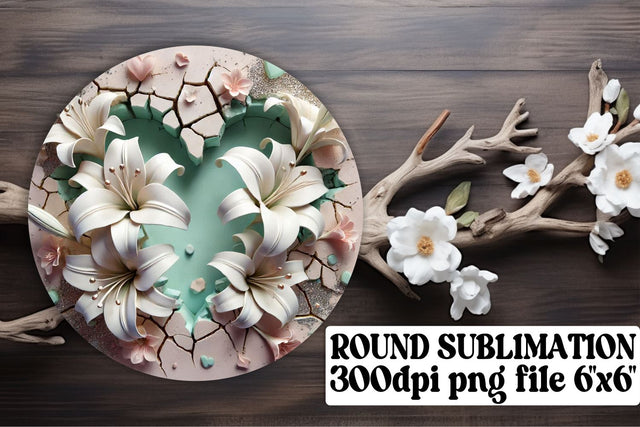 Trendy circle PNG designs, ideal for keychain projects! , 3D Heart Sublimation afrosvg 