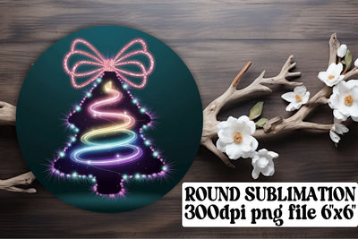 Trendy circle PNG designs, ideal for keychain projects! , Neon Xmas Sublimation afrosvg 