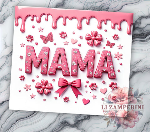 Trendy Coquette Mama 20oz Tumbler, Inflated Design, 20oz Sublimation, Trendy Drinkware, Stylish Mama Gift, Chic Tumbler Wrap, Unique Mama Gift Sublimation Li Zamperini 