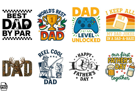 Trendy Father's Day PNG Sublimation Bundle Printable File Sublimation Creativedesigntee 