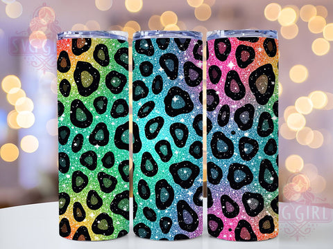 Trendy Glitter Leopard Tumbler, Glitter Tumbler, Leopard Print Cup, Animal Print Design, Sublimation Wrap, Fashion Tumbler, Wild Style Drinkware, Trendy Leopard Cup Sublimation SvggirlplusArt 