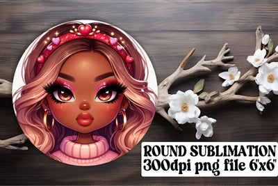 Trendy keychain designs, perfect for round PNG use! , Love Girl Sublimation afrosvg 