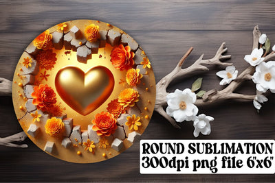 Trendy keychain designs, perfect for sublimation circles! , 3D Heart Sublimation afrosvg 