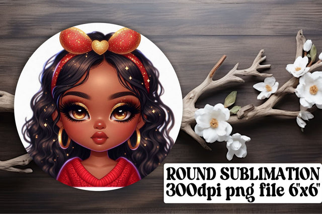 Trendy keychain designs, ready for round PNG sublimation! , Love Girl Sublimation afrosvg 