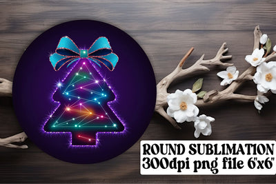 Trendy keychain designs, ready for round PNG sublimation! , Neon Xmas Sublimation afrosvg 