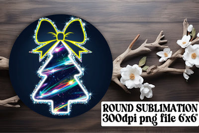 Trendy keychain designs, ready for round PNG sublimation! , Neon Xmas Sublimation afrosvg 