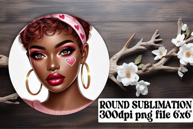 Trendy keychain PNGs, designed for round sublimation use! , Love Girl Sublimation afrosvg 