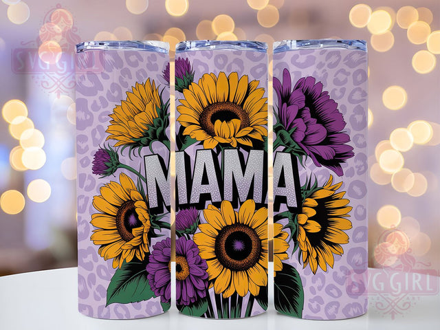 Trendy Mama Floral 20oz Tumbler, Sunflower Design, Purple Flowers Wrap, Sublimation Wrap, 20oz Tumbler Design, PNG Tumbler Wrap, Floral Theme Sublimation SvggirlplusArt 