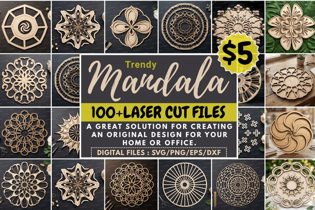 Trendy Mandala Cut laser Cut SVG Bundle,Mandala Cut laser Cut SVG file SVG Regulrcrative 