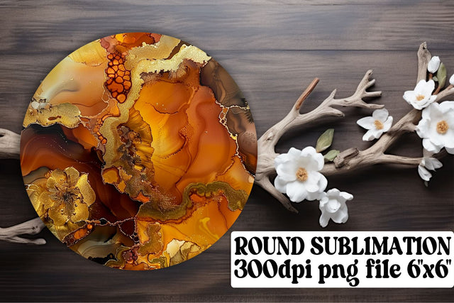 Trendy Marble Pattern Sublimation Circle Ornaments with Keychain Attachments Sublimation afrosvg 