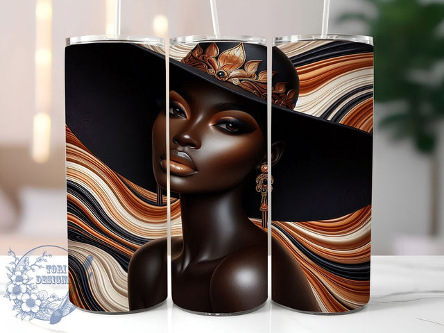 Trendy Melanin Chic Woman Tumbler, African American Style Wrap, 20oz Tumbler Sublimation, Melanin Chic Design, Trendy Afro Diva Sublimation, Ethnic Glam Tumbler, Stylish Empowerment Wrap Sublimation ToriDesigns 