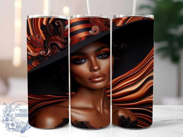 Trendy Melanin Chic Woman Tumbler, African American Style Wrap, 20oz Tumbler Sublimation, Melanin Chic Design, Trendy Afro Diva Sublimation, Ethnic Glam Tumbler, Stylish Empowerment Wrap Sublimation ToriDesigns 
