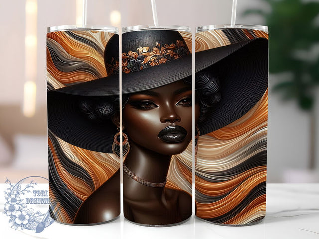 Trendy Melanin Chic Woman Tumbler, African American Style Wrap, 20oz Tumbler Sublimation, Melanin Chic Design, Trendy Afro Diva Sublimation, Ethnic Glam Tumbler, Stylish Empowerment Wrap Sublimation ToriDesigns 