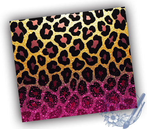 Trendy Purple Leopard Tumbler, Purple Glitter Tumbler, Leopard Print Cup, Gold Glitter Design, Sublimation Wrap, Animal Print Drinkware, Trendy Tumbler, Fashionable Glitter Cup Sublimation ToriDesigns 