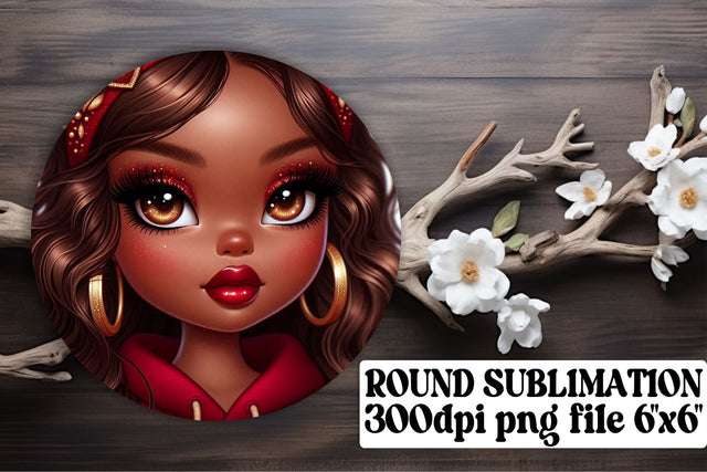 Trendy round designs for keychains, ready for custom projects! , Love Girl Sublimation afrosvg 