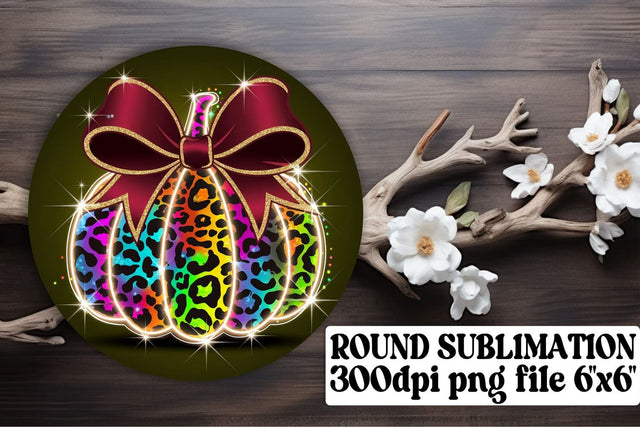 Trendy round designs for keychains, ready for sublimation! , Neon Fall Sublimation afrosvg 