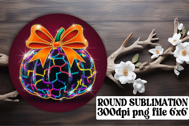 Trendy round PNGs for keychain designs, sublimation-friendly! , Neon Fall Sublimation afrosvg 