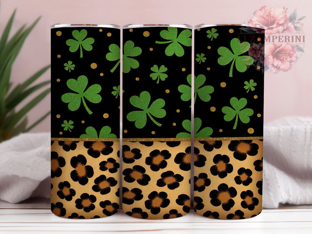 Trendy Shamrock Leopard 20oz Tumbler, Leopard Print Tumbler, Shamrock Tumbler Wrap, 20oz Tumbler Sublimation, Trendy St Patricks Design, Animal Print Tumbler, Fashionable Tumbler Sublimation Li Zamperini 