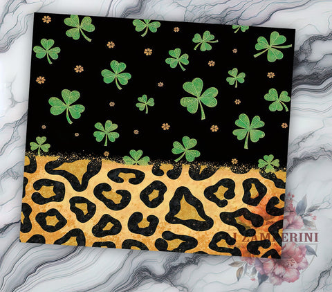 Trendy Shamrock Leopard 20oz Tumbler, Leopard Print Tumbler, Shamrock Tumbler Wrap, 20oz Tumbler Sublimation, Trendy St Patricks Design, Animal Print Tumbler, Fashionable Tumbler Sublimation Li Zamperini 