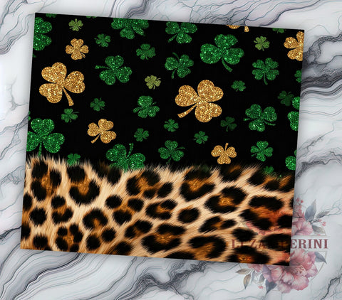 Trendy Shamrock Leopard 20oz Tumbler, Leopard Print Tumbler, Shamrock Tumbler Wrap, 20oz Tumbler Sublimation, Trendy St Patricks Design, Animal Print Tumbler, Fashionable Tumbler Sublimation Li Zamperini 