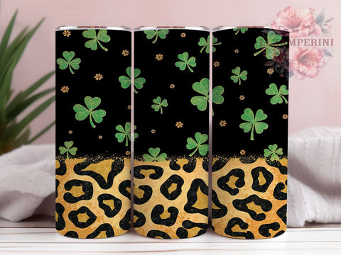Trendy Shamrock Leopard 20oz Tumbler, Leopard Print Tumbler, Shamrock Tumbler Wrap, 20oz Tumbler Sublimation, Trendy St Patricks Design, Animal Print Tumbler, Fashionable Tumbler Sublimation Li Zamperini 