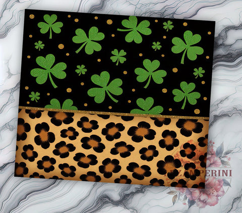 Trendy Shamrock Leopard 20oz Tumbler, Leopard Print Tumbler, Shamrock Tumbler Wrap, 20oz Tumbler Sublimation, Trendy St Patricks Design, Animal Print Tumbler, Fashionable Tumbler Sublimation Li Zamperini 