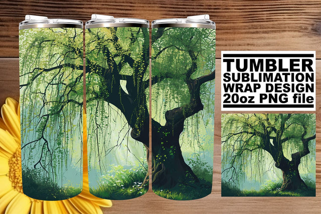 Trendy Tree Pattern Tumbler Wrap - Sublimation 20oz Sublimation afrosvg 