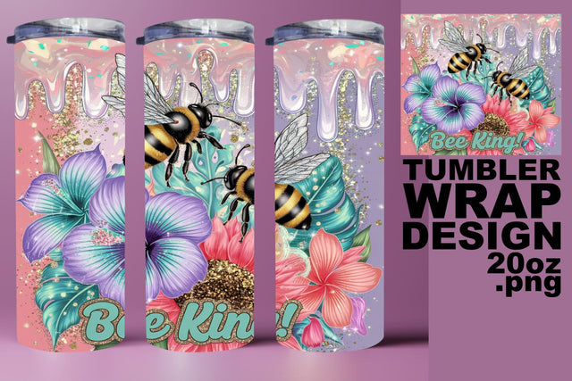 Trendy tumbler design, great for crafting joy! , Bee Sublimation HoodArtCraft 