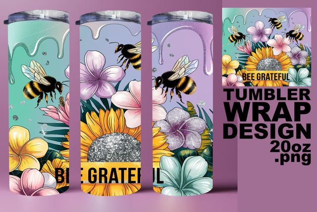 Trendy tumbler wrap, great for sublimation joy! , Bee Sublimation HoodArtCraft 