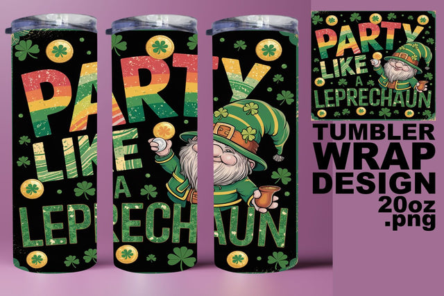 Trendy tumbler wrap, high-quality PNG for creativity! , St Patrick Sublimation HoodArtCraft 