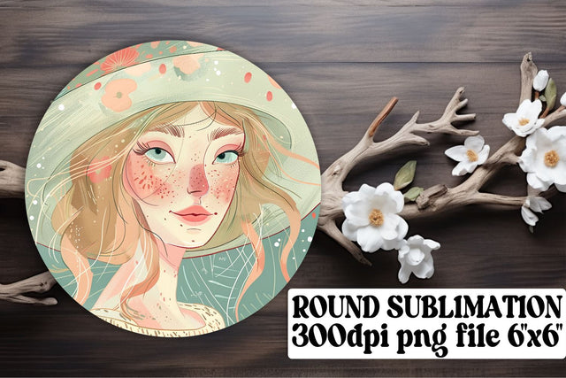 Trendy Watercolor Lady Ornament - Sublimation Keychain Sublimation afrosvg 