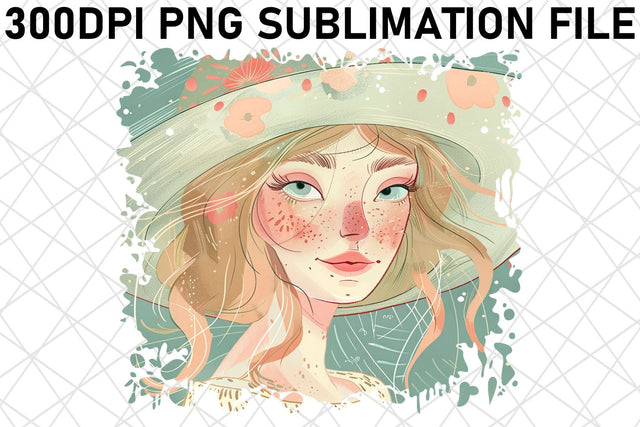 Trendy Watercolor Lady PNG Design - Sublimation Sublimation afrosvg 