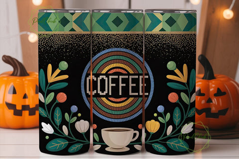 Tribal Coffee Mandala 20oz Tumbler Wrap Sublimation PixelChick 