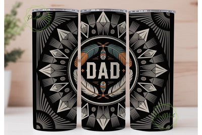 Tribal Dad 20oz Tumbler Wrap Sublimation PixelChick 