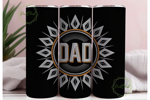 Tribal Dad 20oz Tumbler Wrap Sublimation PixelChick 
