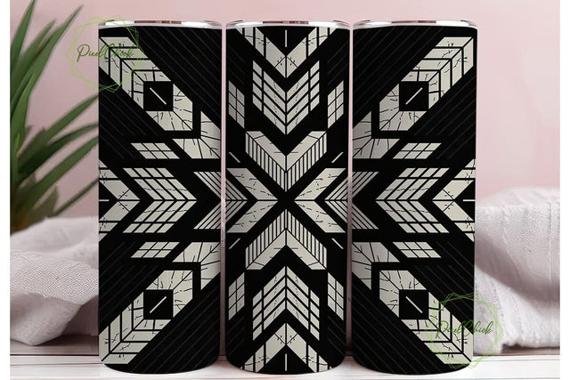 Tribal Distressed Tumbler Wrap PNG Sublimation PixelChick 