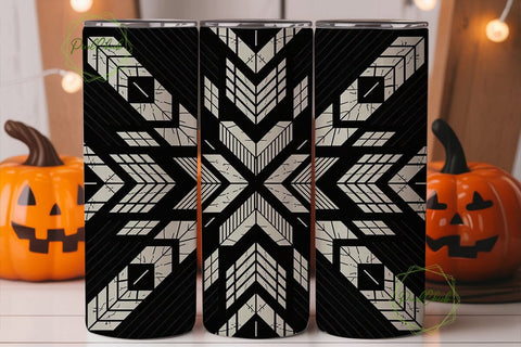 Tribal Distressed Tumbler Wrap PNG Sublimation PixelChick 
