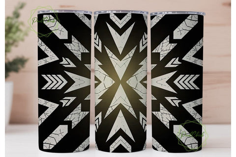 Tribal Distressed Tumbler Wrap PNG Sublimation PixelChick 