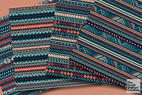 Tribal Fair Isle | Ugly Christmas Sweater Digital Pattern Fine Purple Elephant Creations 