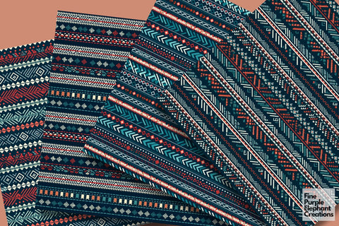 Tribal Fair Isle | Ugly Christmas Sweater Digital Pattern Fine Purple Elephant Creations 