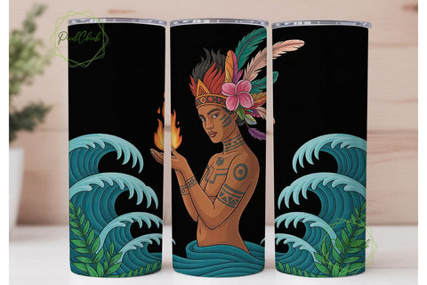 Tribal Fire Dancer 20oz Tumbler Wrap Sublimation PixelChick 