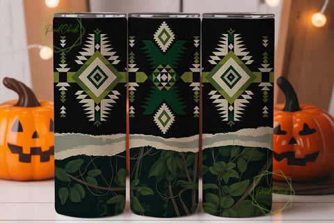 Tribal Foliage 20oz Tumbler Wrap Sublimation PixelChick 
