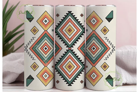 Tribal Geometric 20oz Tumbler Wrap Sublimation PixelChick 