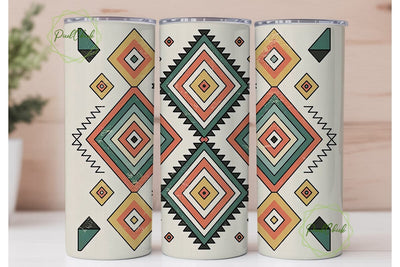 Tribal Geometric 20oz Tumbler Wrap Sublimation PixelChick 