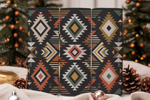 Tribal Geometric Tumbler Wrap PNG Sublimation DesignSVG 
