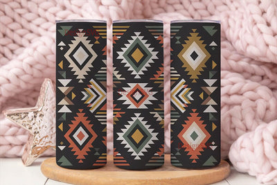 Tribal Geometric Tumbler Wrap PNG Sublimation DesignSVG 