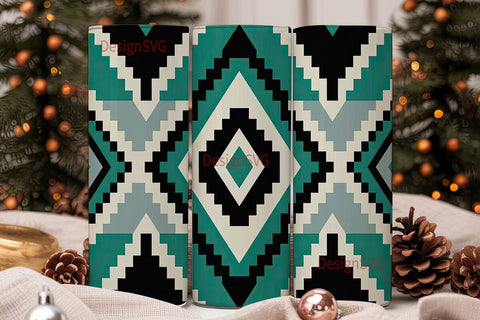 Tribal Geometric Tumbler Wrap Sublimation DesignSVG 